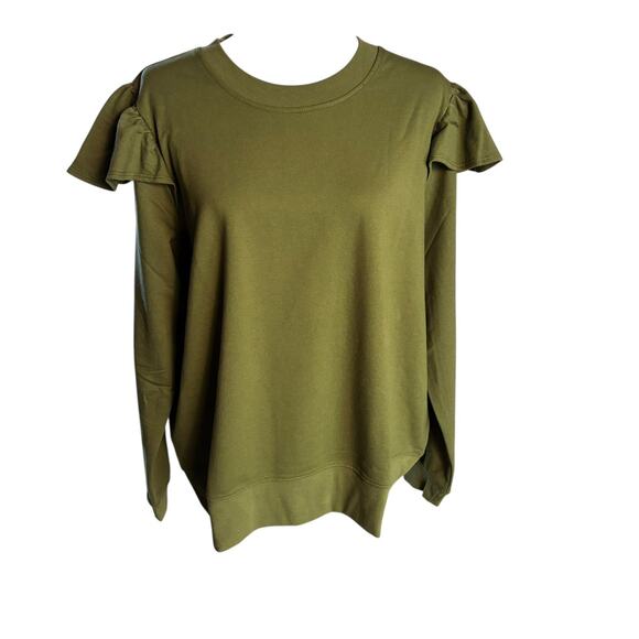 Time and Tru Women's Size XL (16/18) Ruffle Shoulder Sweatshirt Time & Tru NWT - Picture 2 of 8